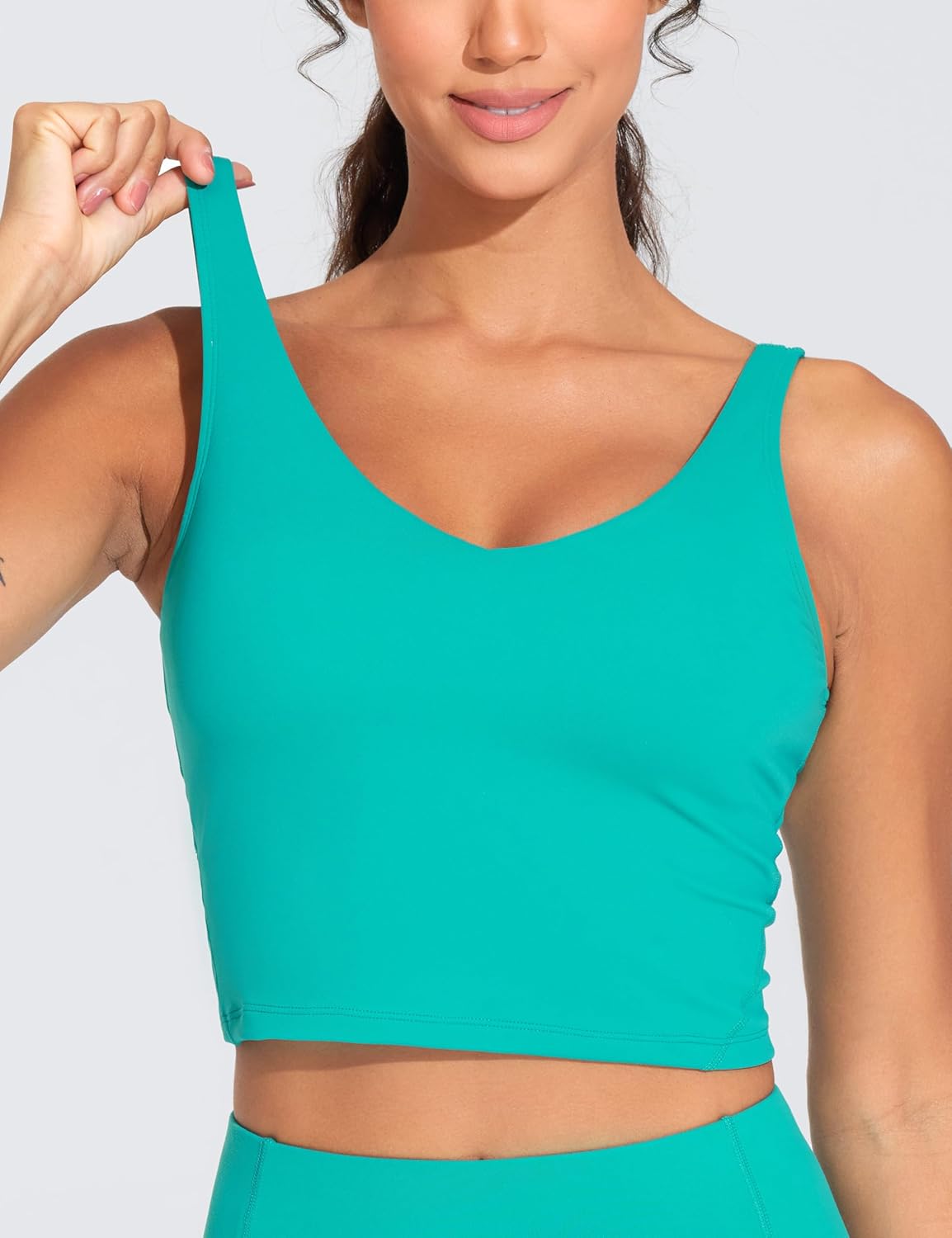 The Gym People Women's Sports Bra - Longline Wirefree Padded for Medium Support | Comfortable Fit