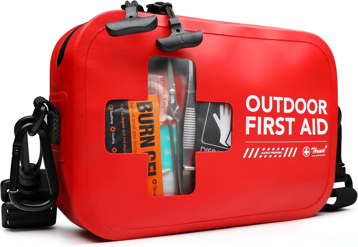 152 PCS Waterproof First Aid Kit - Portable Emergency Medical Kit for Boating, Camping, Fishing | Red