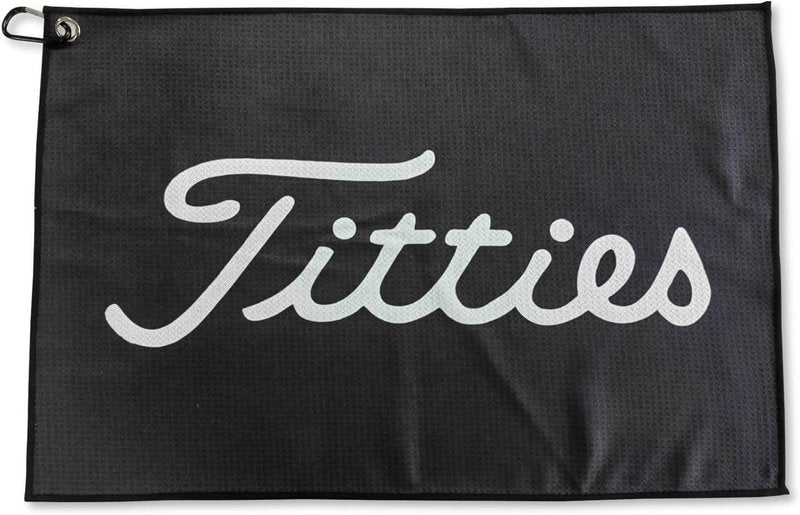 Syren Premium Black Funny Microfiber Towel with Holder Clip - Exclusive Golf Accessory for a Fun Golfing Experience