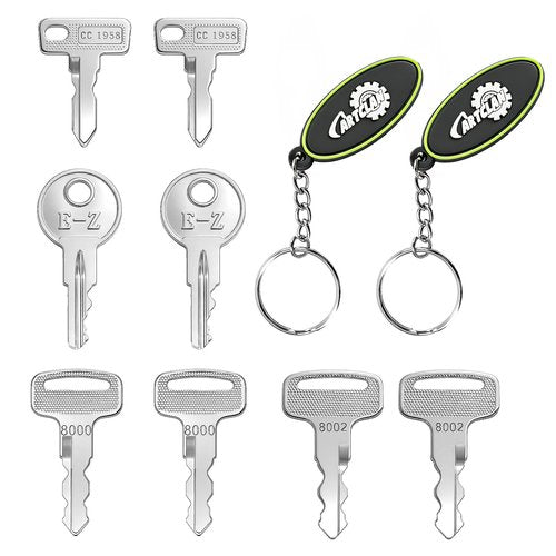 CartClan Golf Cart Keys Set (8PCS),Golf Cart Replacement Keys Suitable for Club Car/EZGO/Yamaha Golf Carts, OEM#1012505 17063-G1 JU2-H2511-00 JU6-H2511-10
