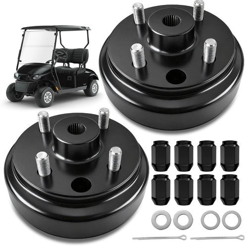 EZGO Brake Drum Hub Assembly with Nuts for EZGO TXT PDS 1982-up Electric & 1982-1993 2-Cycle Gas Golf Carts 24 Tooth Star Spline EZGO Rear Hub Enhanced Braking OEM 19186G1P, 17298-G1, 17082-G2