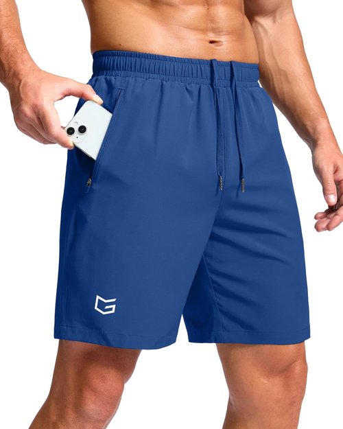 G Gradual Men's Athletic Running Shorts - Quick Dry with Zipper Pockets | 7"/5"/9" Workout Gym Shorts for Basketball & Hiking