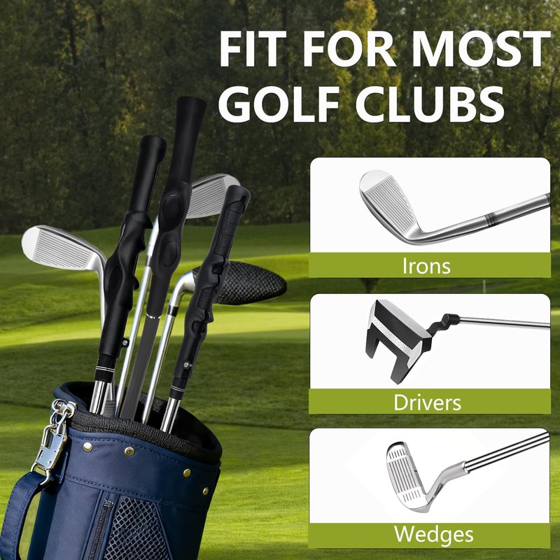 XLHWYDYP Golf Swing Trainer, Anti-Slip Rubber Golf Grip Training Aid, Removable Swing Grip Attachment for Correct Hand Positioning, Enhance Grip Strength, Precision
