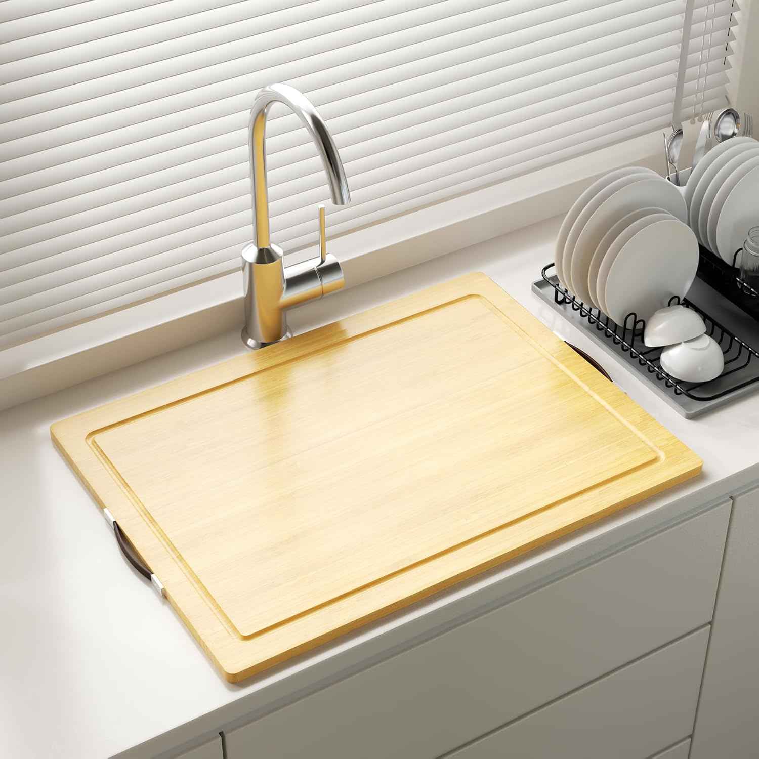Bamboo Stove Cover for Electric & Gas Stoves - Noodle Board Topper for RV Cooking
