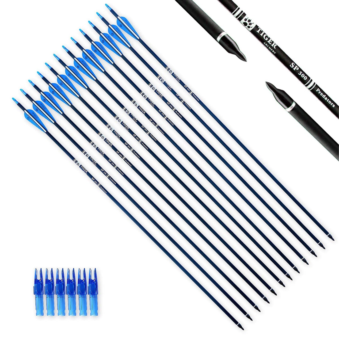TIGER ARCHERY 30" Carbon Arrows for Compound Recurve Bow Hunting Target