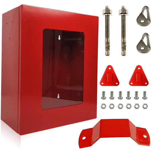 Cabinet for Fire Escape Ladder 2-Story Small | Box for Fire Rescue Stuff | Comes with Hooks for Fire Blanket and Fire Extinguisher - 14 * 11 * 5 inches | External Internal Storage for Emergency Ladder