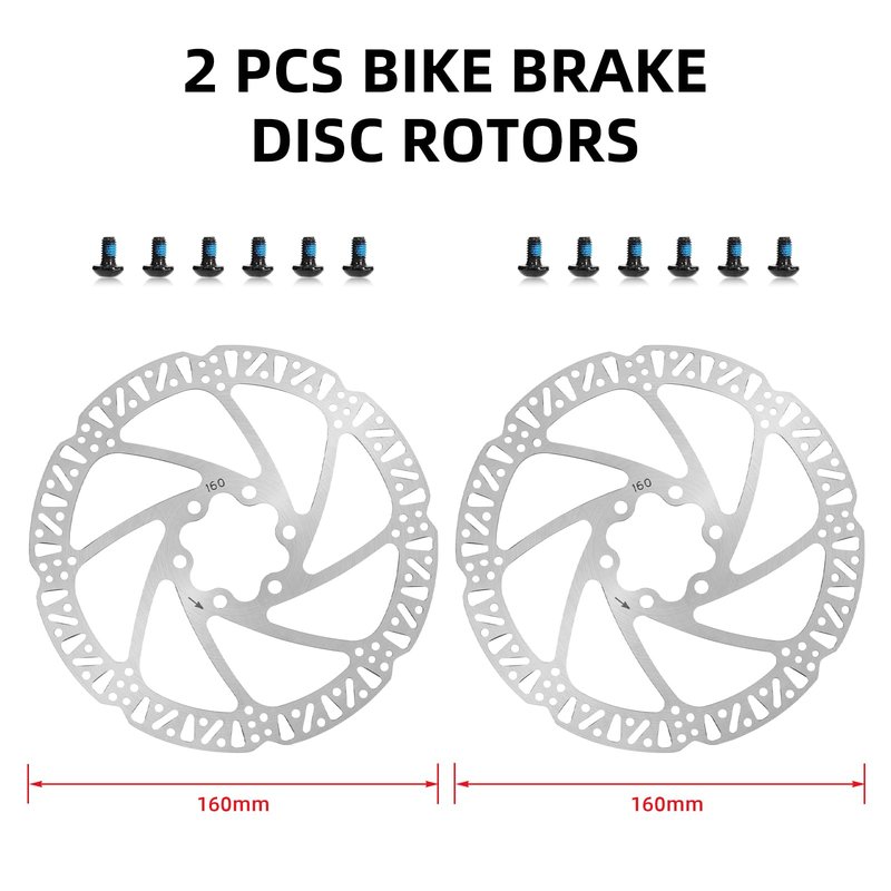 Z00M HB-100 Hydraulic Disc Brake Calipers, MTB Bike Disc Brakes Front & Rear Caliper Set with 160 mm Rotors, Aluminum Alloy Bicycle Disc Brake Kit for eBike, Mountain Bike, Road Bike, Fat Bike