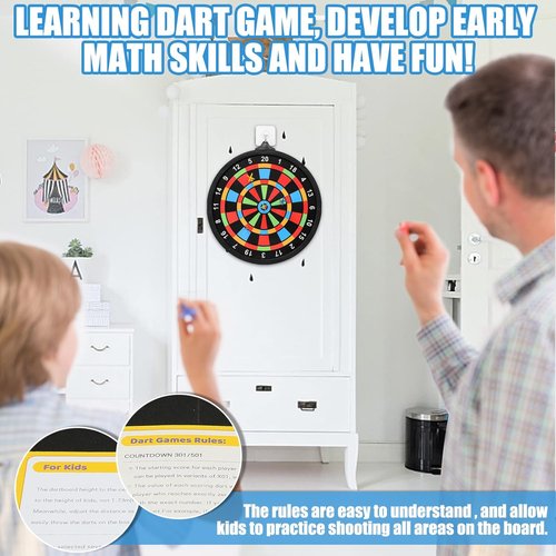 Magnetic Dart Board by [Brand Name] - Safe Indoor/Outdoor Game with 12 Darts | Perfect Gift for Kids Ages 8-14