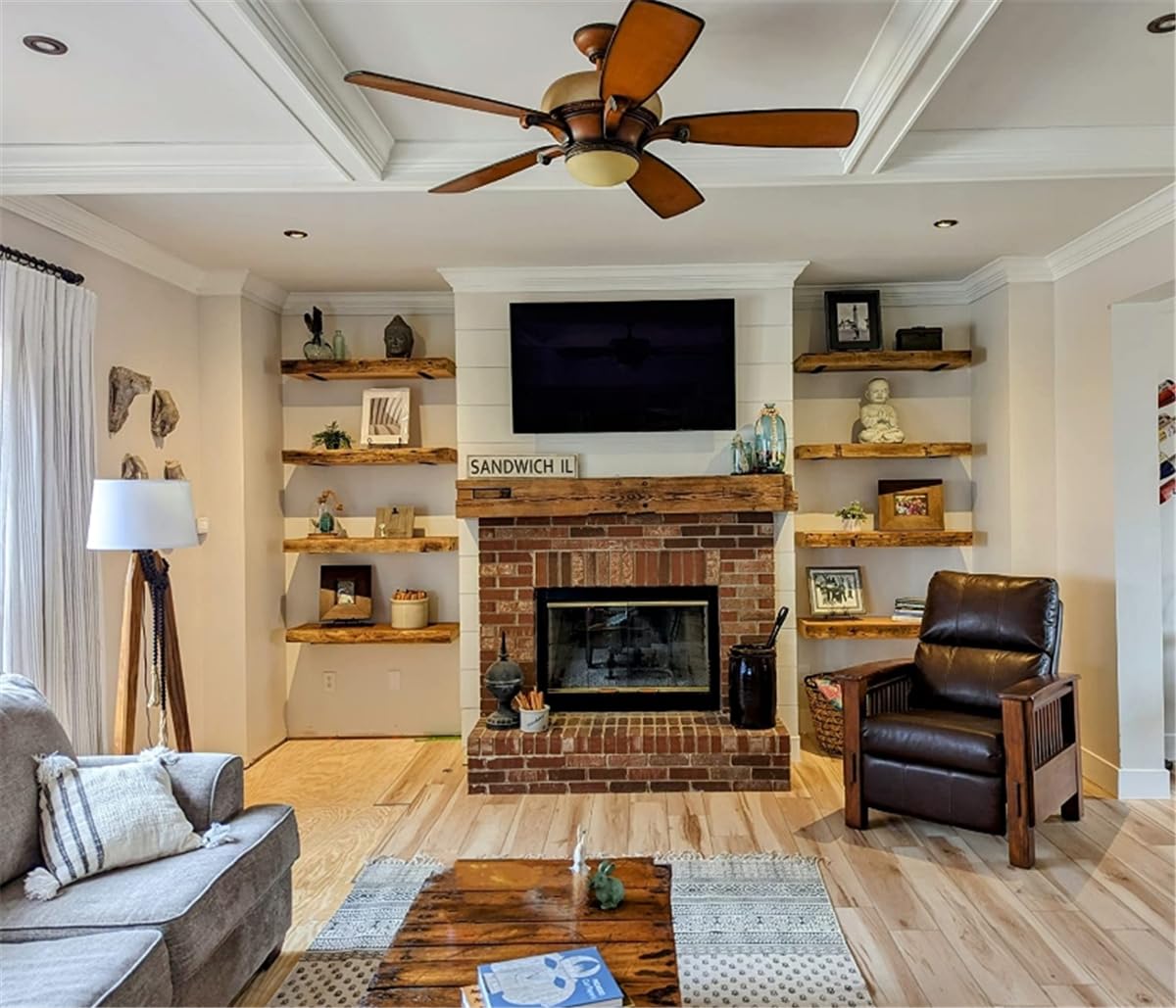 4 Pack Floating Shelf Brackets,6 Inch Heavy Duty Industrial Wall Shelf Bracket,Black Metal Hidden L Brackets for Shelves Support