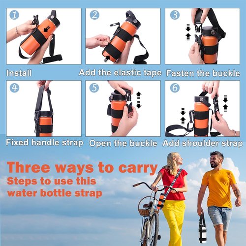 HEYSKAY Water Bottle Holder - Adjustable Sling for Owala FreeSip, Hydro Flask & Universal Bottles | Ideal for Hiking & Walking
