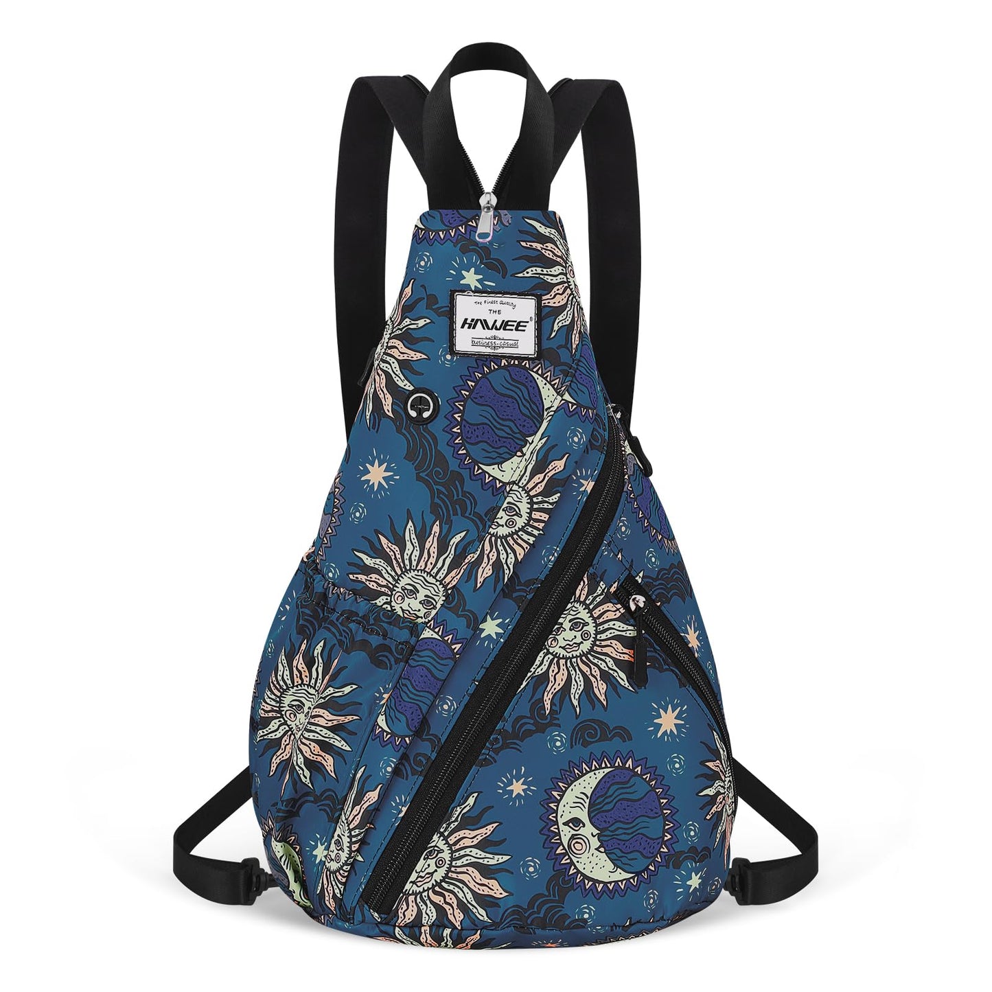 HAWEE Convertible Rope Sling Bag for Women - Water-Resistant Chest Bag & Casual Daypack, Lightweight Crossbody Backpack for Travel, Cycling, Sun and Moon