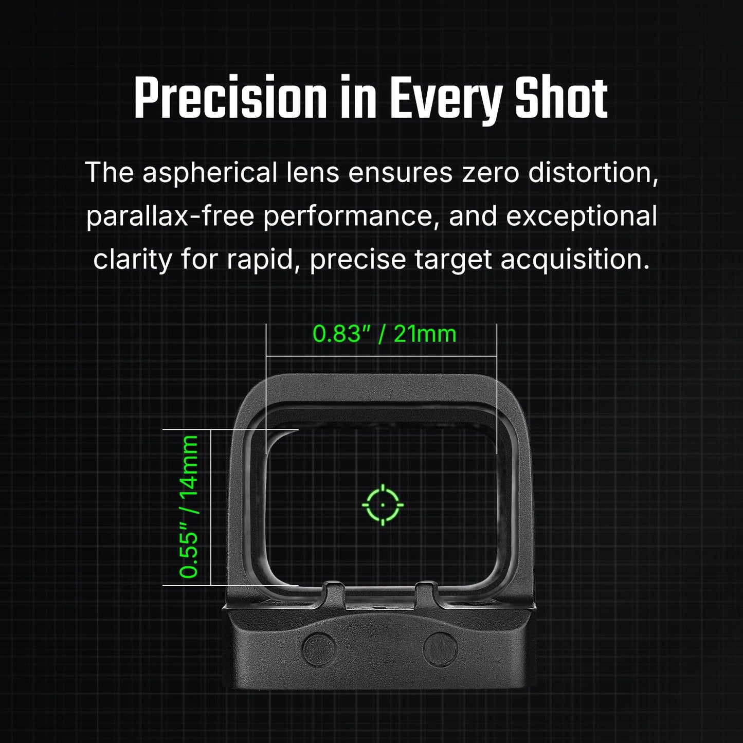 OSIGHT SE Enclosed RMSc Green Dot Optic, 2 MOA Dot & 32 MOA Circle
