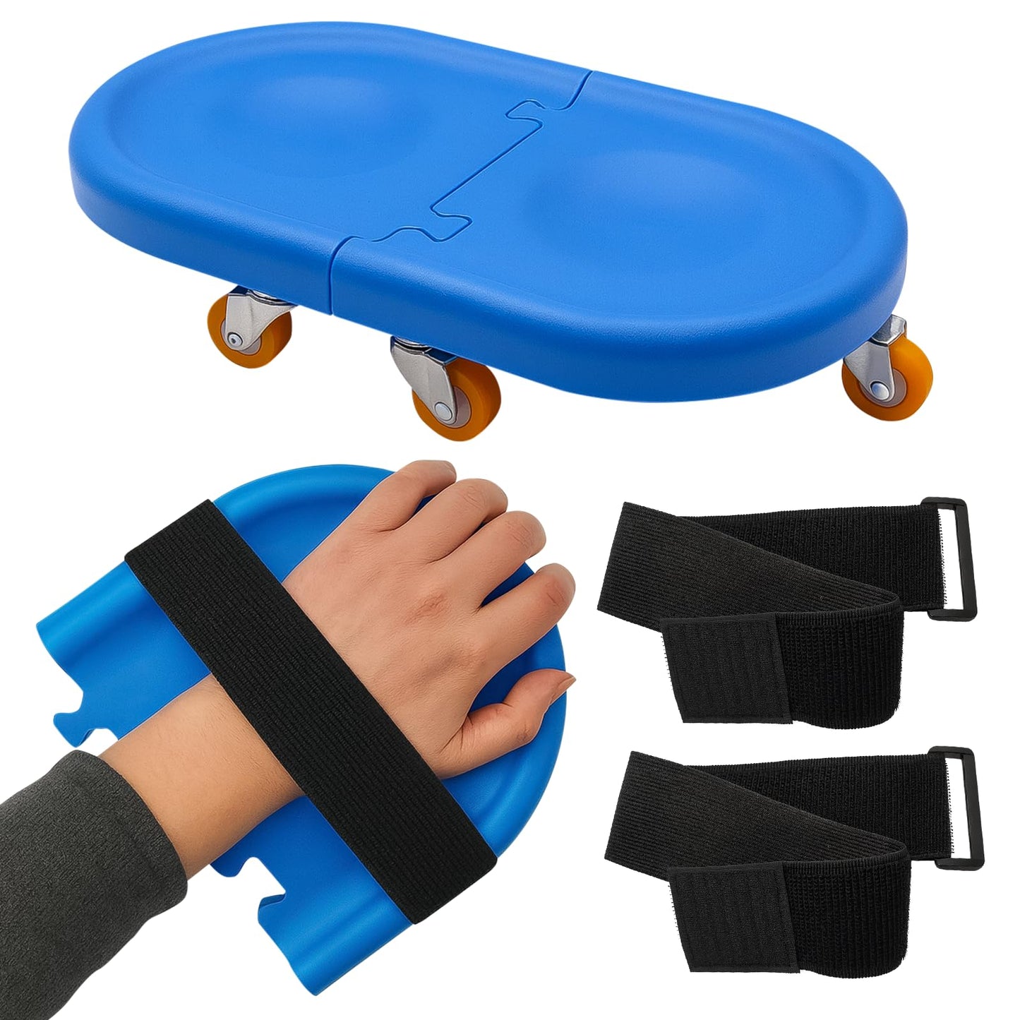 Arm Exercise Skateboard Detachable Rehab Skateboard, 360° Rotating Ab & Shoulder Wheel Detachable Design for Home Hand, Elbow, Rotator Cuff and Core Strength Training,Improve Flexibility Stretching