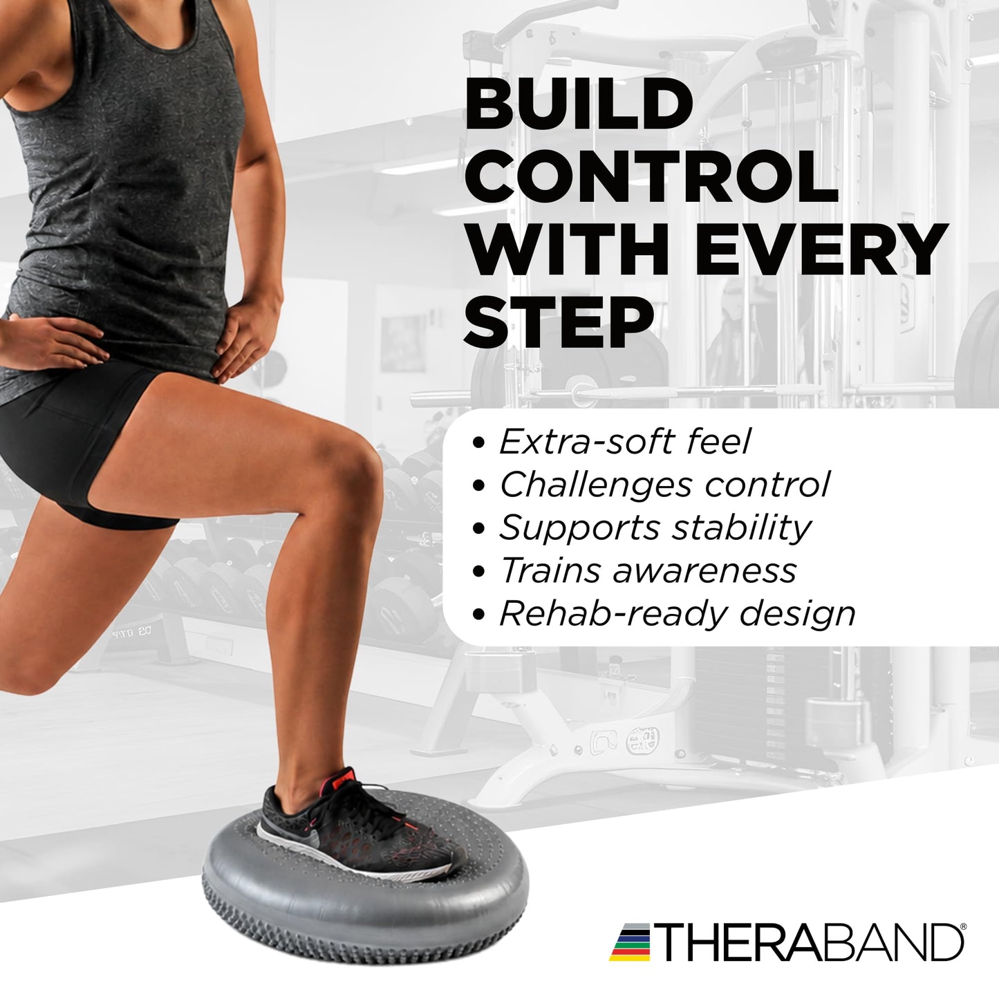 THERABAND Stability Disc, 13-Inch Balance Cushion, Wobble Seat, Silver