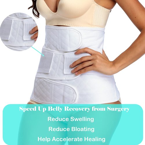 PAZ WEAN Abdominal Binders Post Surgery Postpartum Belly Wrap Cotton Belly Binder C Section Belly Band After Post Baby delivery Belt Wrap