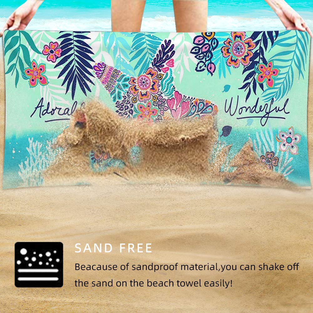 Auxory Beach Towel Microfiber Beach Towels Sand Free Quick Dry Lightweight Travel Towels Oversized Large Quick Cute Starfish Design 30×60 inch Beach Towels for Kids Women Men Pool Swim