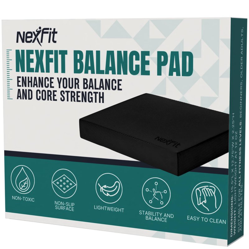 NexFit High-Density Large Balance Pad - Durable TPE Foam Balance Pad Physical Therapy , Foam Exercise Pad with Non-Slip Surface, Lightweight for Home & Gym Workouts, Core Strength & Balance Enhancement (Blue)