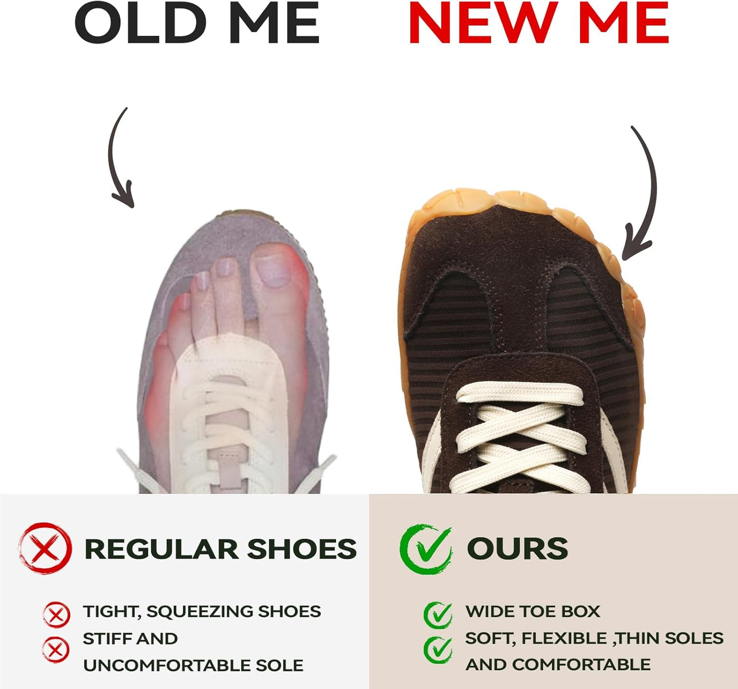 Barefoot Shoes | Women’s Casual Sneakers with Wide Toe Box - Lightweight & Breathable Minimalist Design
