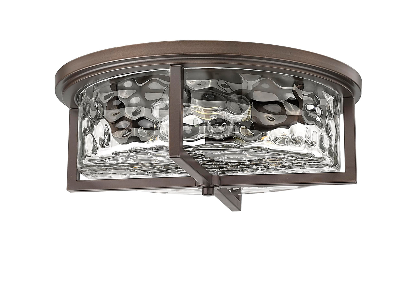 Odeums 16" D Industrial Flush Mount Ceiling Light, Large 3-Light Farmhouse Close to Ceiling Lights for Hallway, Kitchen, Bathroom, Dining Room (Oil Rubbed Bronze,)