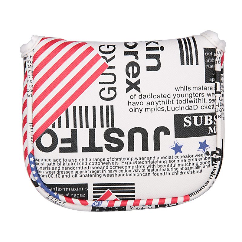 Golf Builder USA Stars and Stripes 2ball Magnet Golf Club Square Mallet Putter Head Cover for Center Shafts Putters
