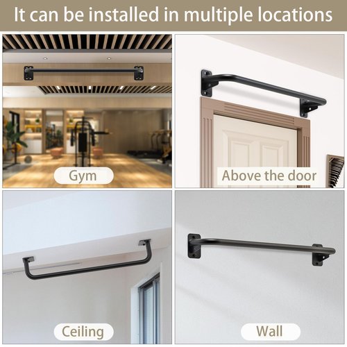 BeneLabel Pull Up Bar Wall Mount 500 LBS Capacity Doorway Chin Up Bar Steel Joist Mount Pullup Bar Multifunctional Heavy Duty Chinup Bar with Carabiner for Doorway Indoor Home Gym Garage