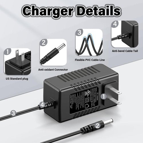 24V Leg Exerciser Charger Replacement Fit for LegXercise Ellipse Motorized Leg Assisted Movement, Power Cord AC Adapter Compatible with LEGXERCISE LEGX-013 LEGX013 Ellipse Automatic Leg Mover