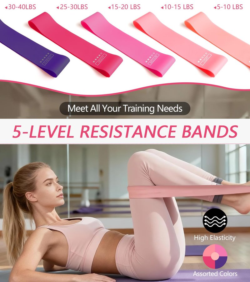 Spearlcable Pilates Ring Ball Set at Home Pilates Equipment Workout Set with Resistance Bands for Beginners Home Workouts Yoga