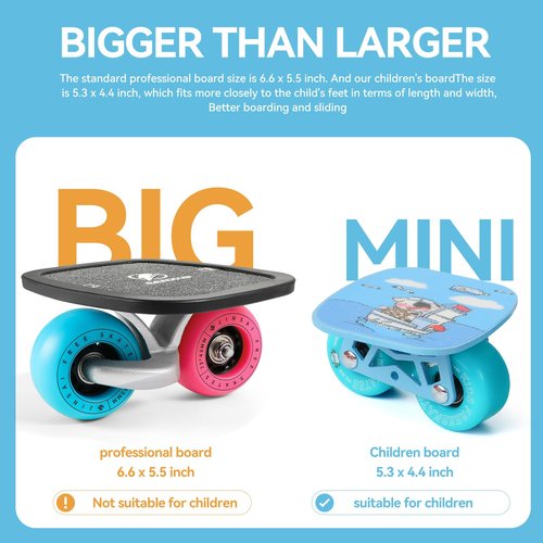 Freeskates Drift Board, Split Skateboard Small Portable with Metal Plate (Blue)