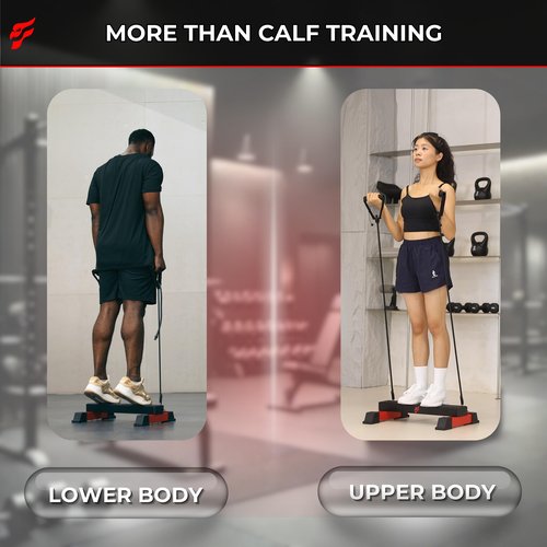 FeralFalcon Pro Adjustable Calf Raise Block – Versatile Workout Platform for Calves, Legs & Upper Body – Raises, Squats, Stretches – Anti-Slip Bar, Band Compatible – Home Gym Equipment