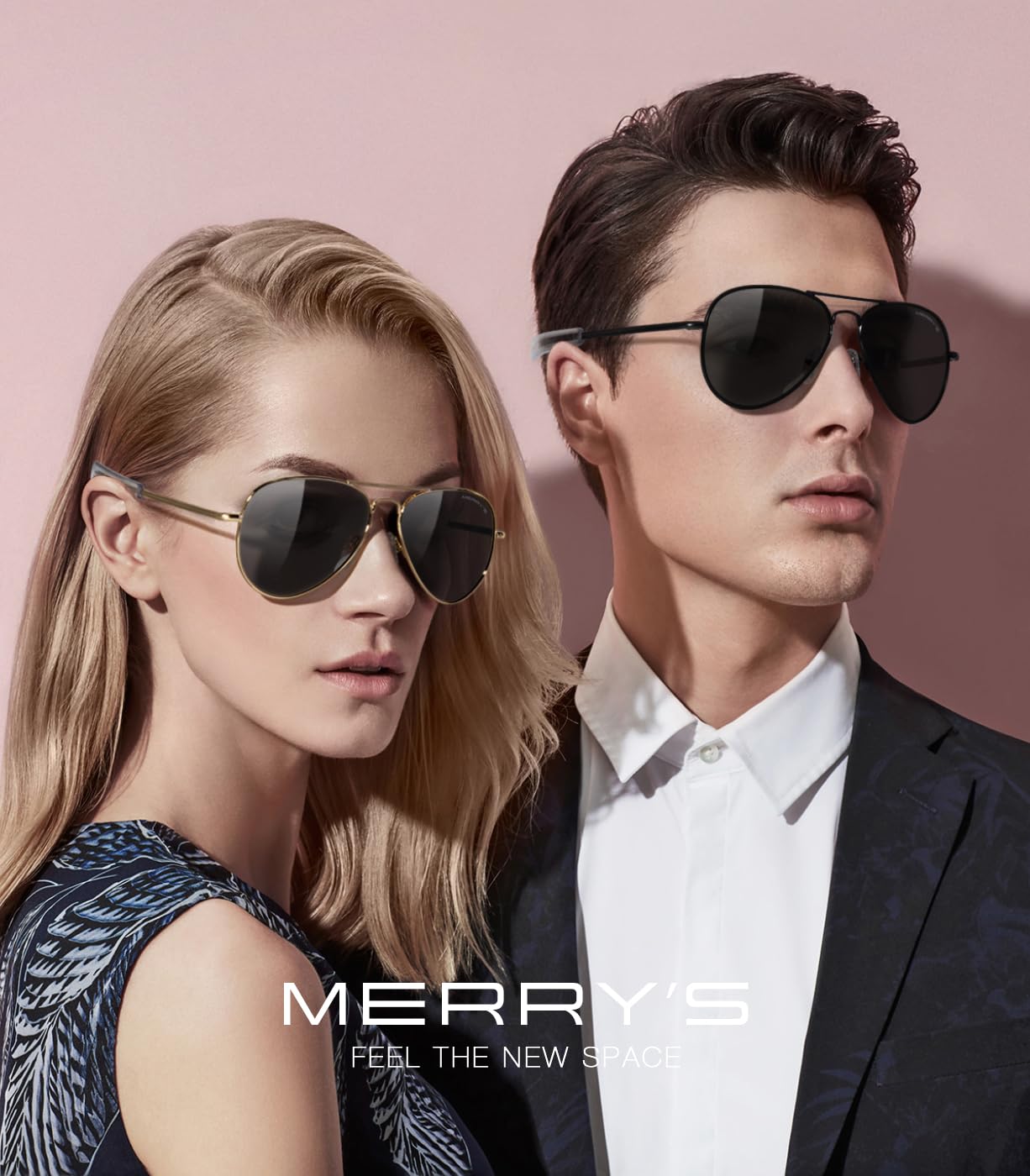 MERRY'S Classic Aviator Military Polarized Sunglasses for Men or Women S8562