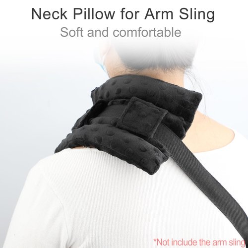HapiPoppy Neck Pad Strap Cushion Pillow for Arm Sling Arm Brace Cushions Shoulder Strap Pads Elbow Wrist Injury Cast Rotator Cuff Replacemet Surgery Support Padding Minky Dot Black