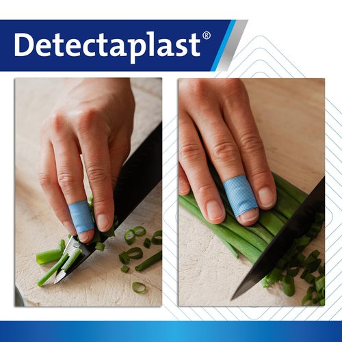 Detectaplast Blue bandaids Premium, Metal detectable and Waterproof bandaids, Essential for Catering First aid kit in Food handling environments, Kitchen aid, 0,98 x 2,83 inches, 100 Strips