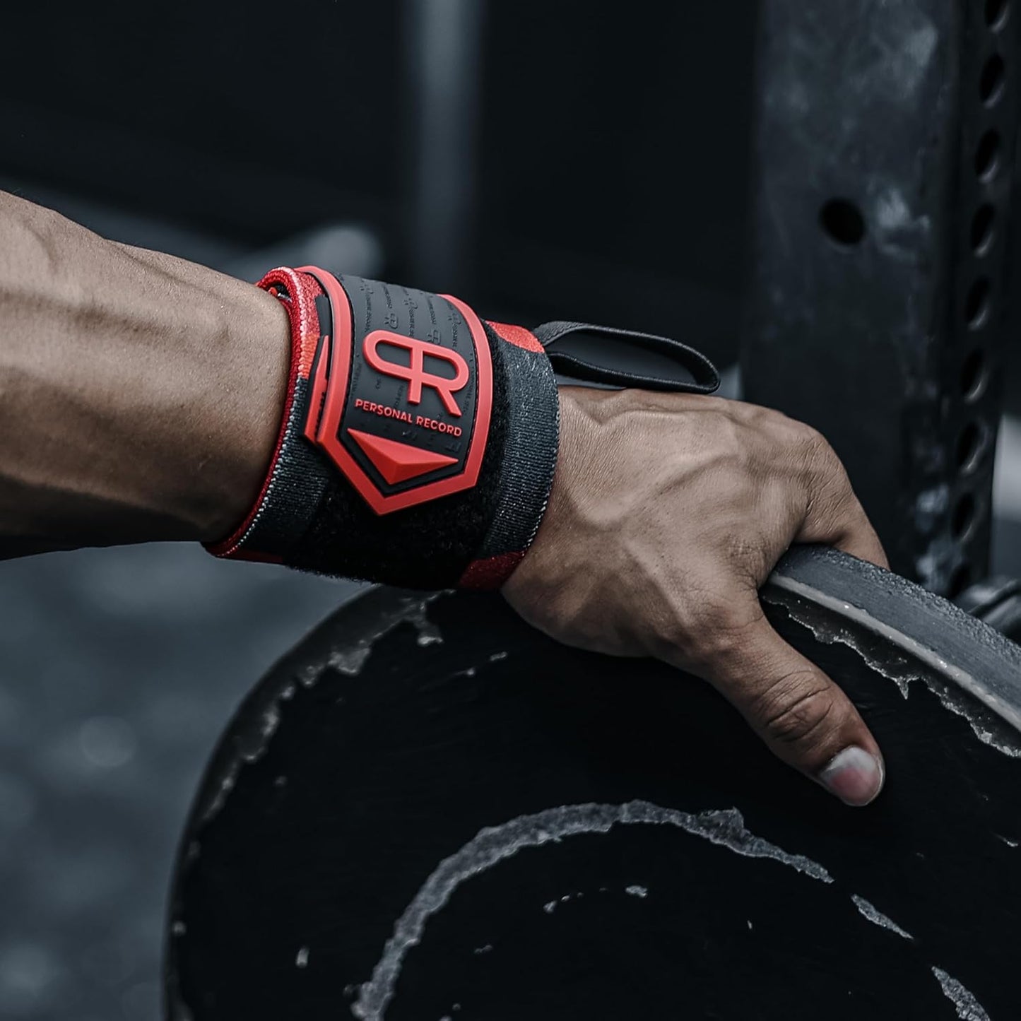 PR Personal Record Heavy Duty Wrist Wraps - Extra Wide Strap & Strong Thumb Loop for Weightlifting