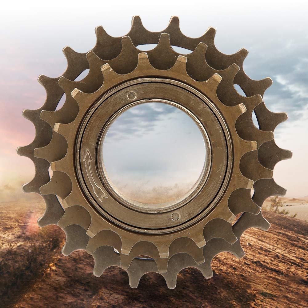 Tomotato Bicycle Freewheel, 3-Speed Threaded Freewheel with 16/19/22T Sprockets, Metal Replacement Part for Single Speed Mountain Road Bikes
