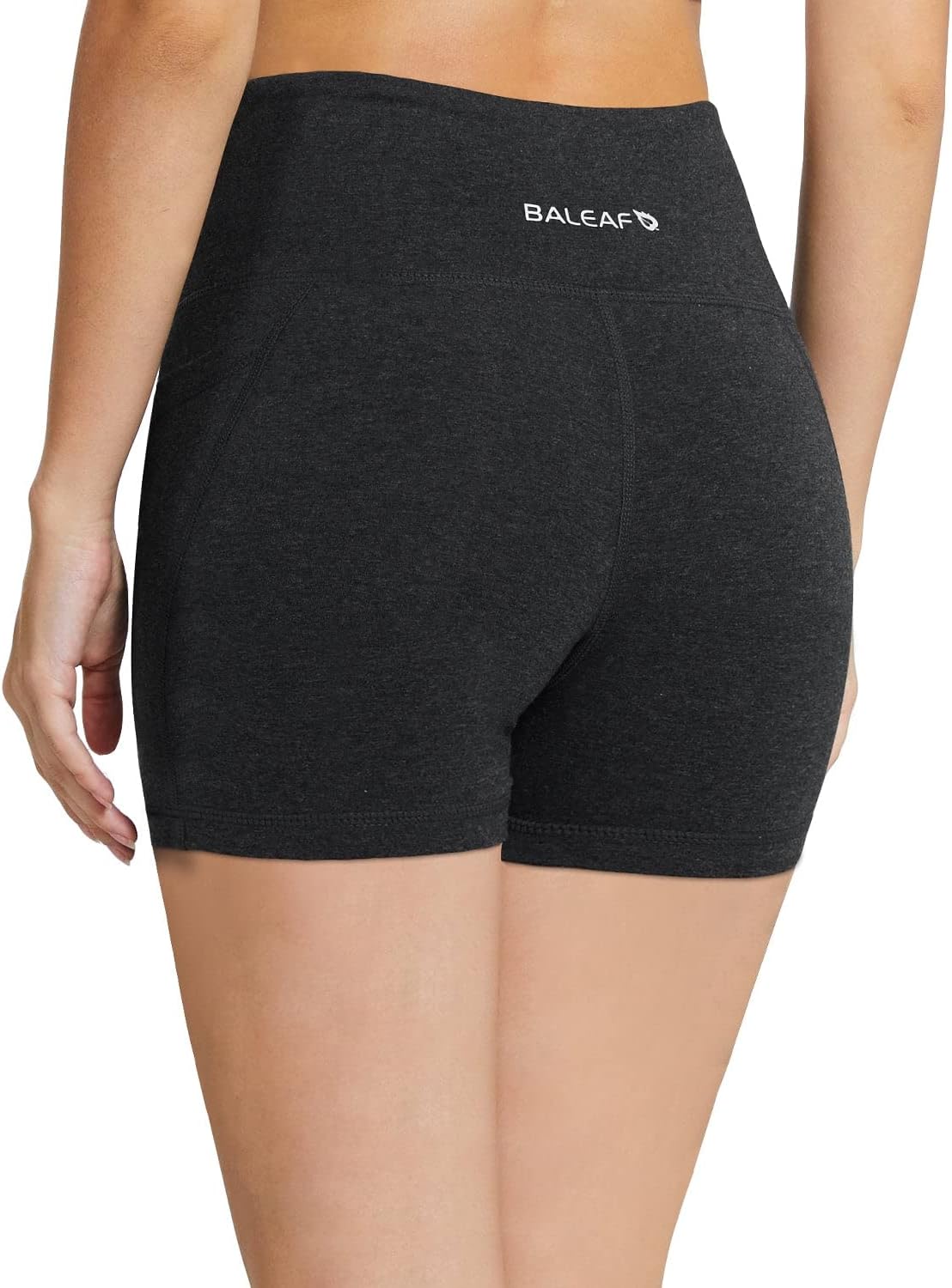 Baleaf Women's High Waist Biker Shorts - Comfortable Spandex with Pockets for Yoga & Gym | 8"/5"/3" Sizes