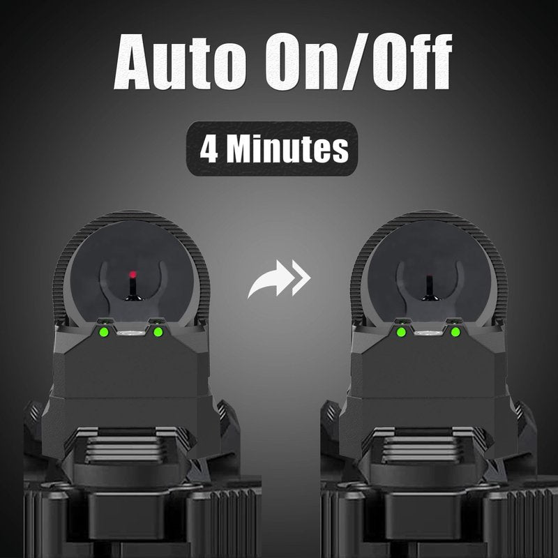 UUQ EagleC28 Shake Awake Red Dot Sight Compatible with RMR/SRO and Picatinny Mount 2moa,1x26mm Round Lens,10 Brightness Micro Reflex Optic for Rifle, Pistol and Shotgun (RMR/SRO with Fiber Optics)