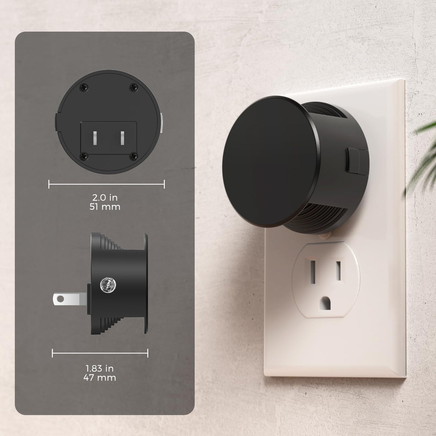 L LOHAS LED Night Lights Plug into Wall,[2-Pack] Plug in Night Light with Dusk to Dawn Sensor,Brightness Adjustable,3000K Warm White,Dimmable Nightlight for Adults Hallway Bathroom