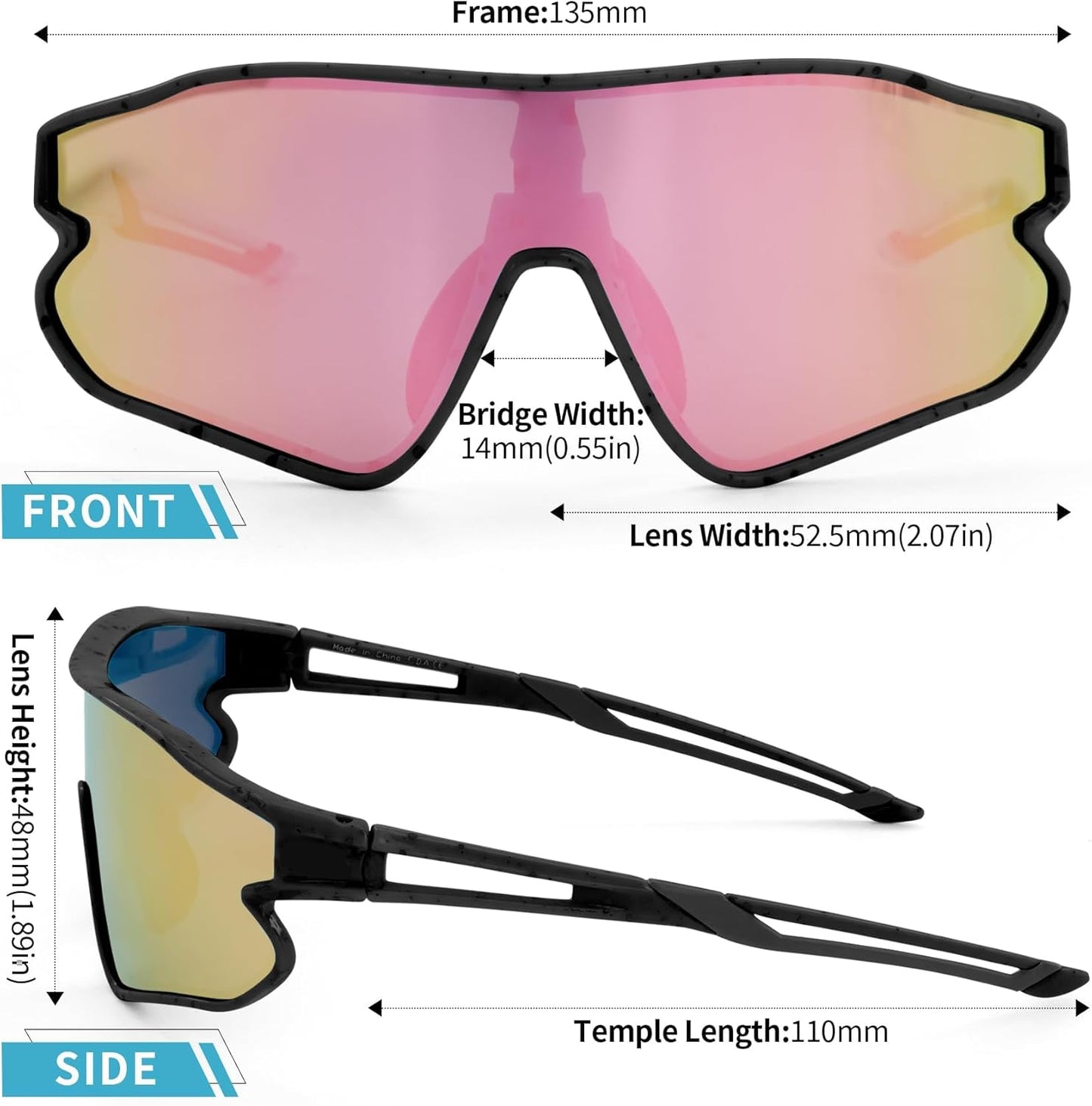 Skiennix Toddler Baseball Sunglasses - Lightweight UV400 Protection for Ages 2-4 | Stylish Cycling Shades