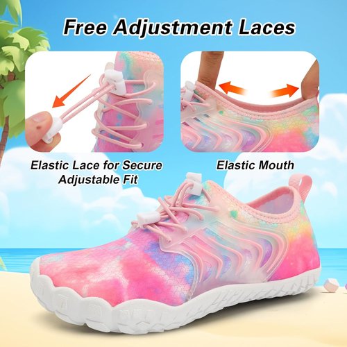 BARERUN Kids Aqua Shoes - Quick Dry Breathable Lightweight Sneakers for Beach & Pool | Adjustable Fit