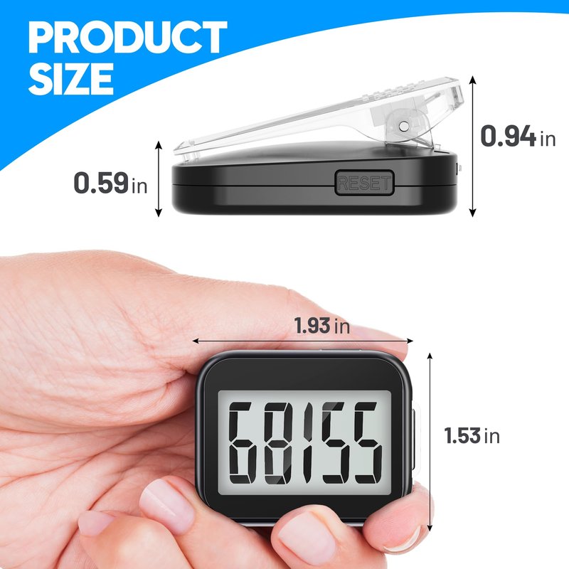 Simple Step Counter with Removable Clip and Lanyard