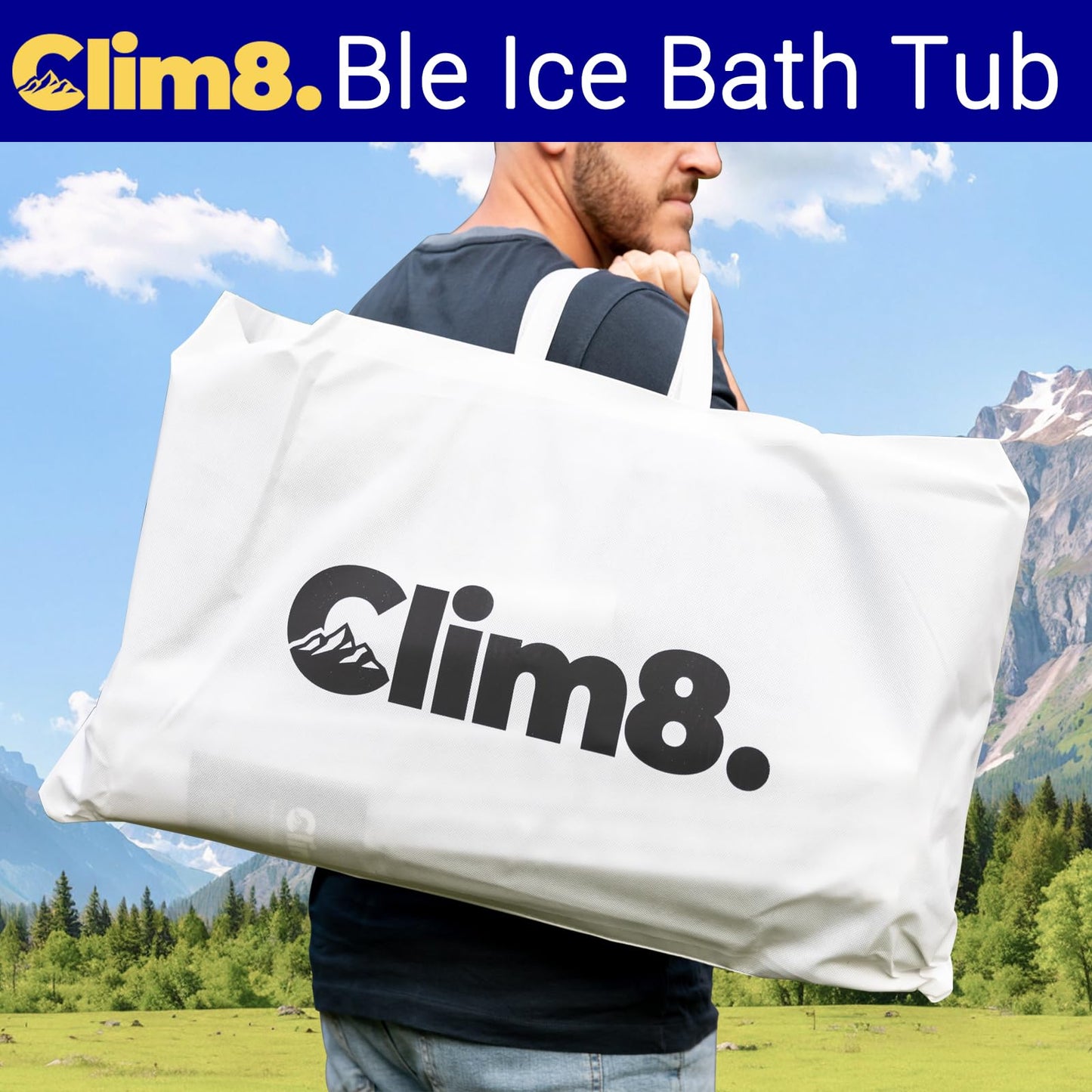 Clim8 Cold Plunge Tub for Ice Bath at Home,85 Gallons Ice Bath Tub with Cover Designed for Outdoor and Indoor Use