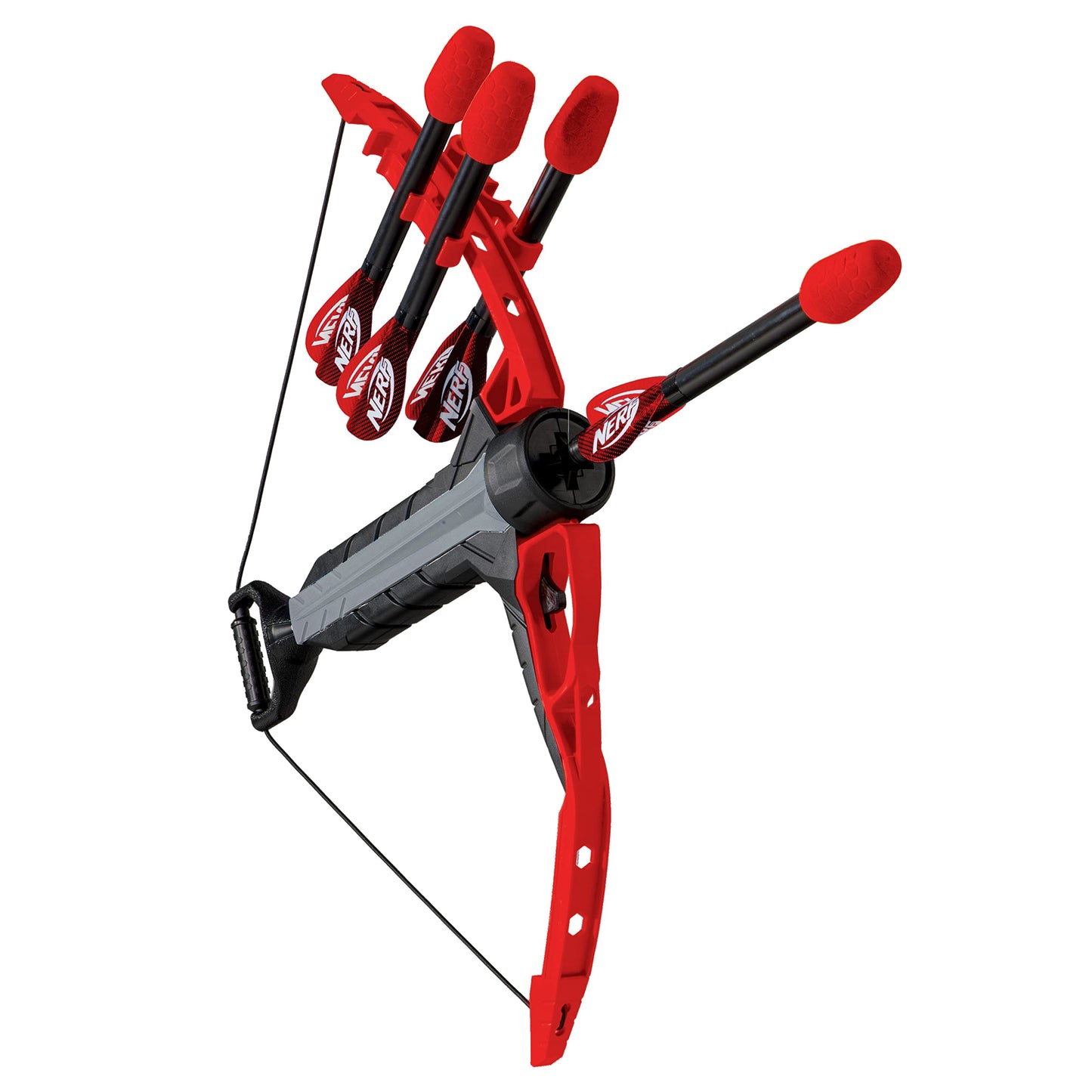 NERF Rip Rocket Kids Toy Bow + Arrow Set - Rip Rocket Blaster Soft Foam Bow + Arrow Set - Indoor + Outdoor Play - Plastic Bow and (4) Foam Tip Arrows - Air Powered