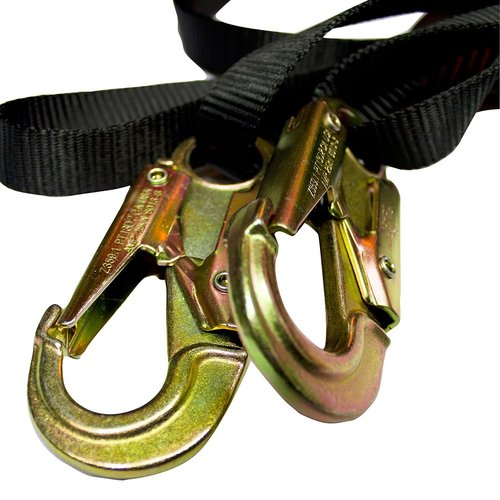 Fusion Y-Legged Zipline Lanyard with Steel Snap Hooks 23kN Black