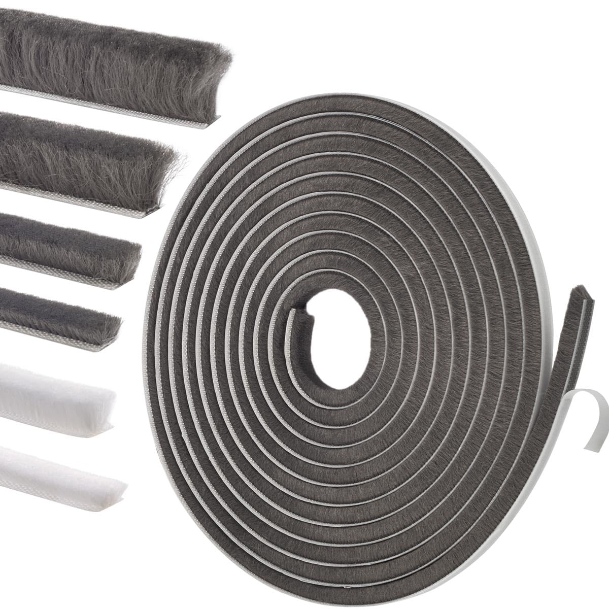 YOCCEK Self-Adhesive Weather Stripping Seal for Doors & Windows – Soundproof Insulation Gap Filler for Sliding, Exterior, Front, and Jamb Frames – 0.35" x 0.35" x 16.5 ft, Gray