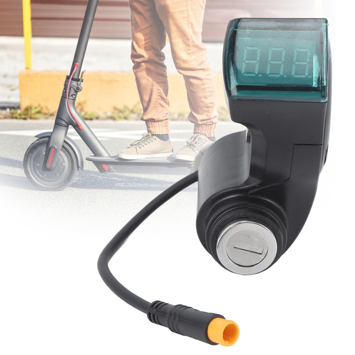 Electric Scooter Handlebar Switch Lock, Scooter Digital Display Switch Lock Real Time Data Display with 2 Keys for Maintenance