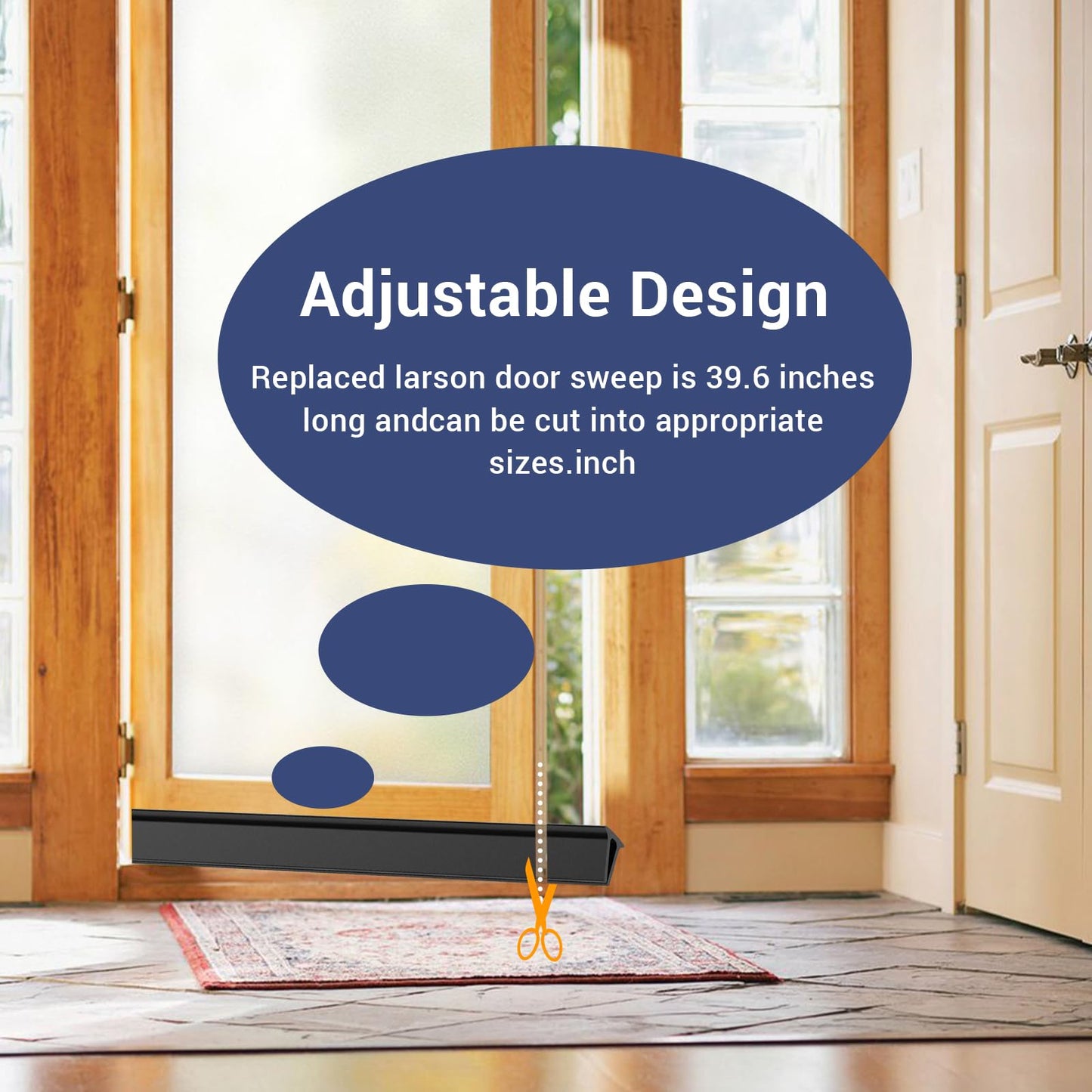 Storm Door Sweep Replacement for Larson & Pella Storm Door Expander Sweep, CH9030501 Sweep for Vinyl and Metal Door Sweep Assembly - Style 1 (2 Pack)