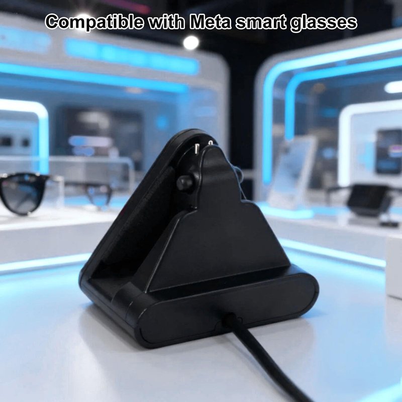 Glasses Charger for Meta, Black Smart Glasses Charging Dock with Adapter for Fast Magnetic Charging Station RW4008 RW4006