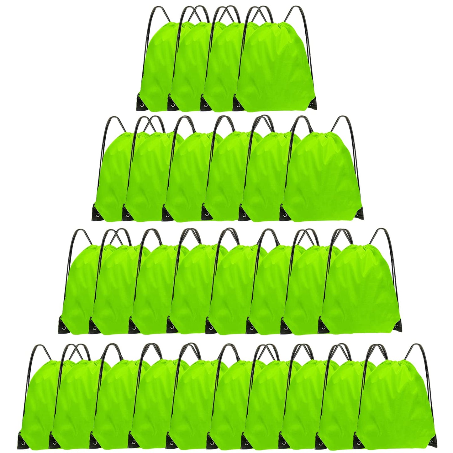Grneric Drawstring Bags 28 PCS Drawstring Backpack Bulk String Backpack Cinch Bag Sackpack for Men Women Gym (Light Green)