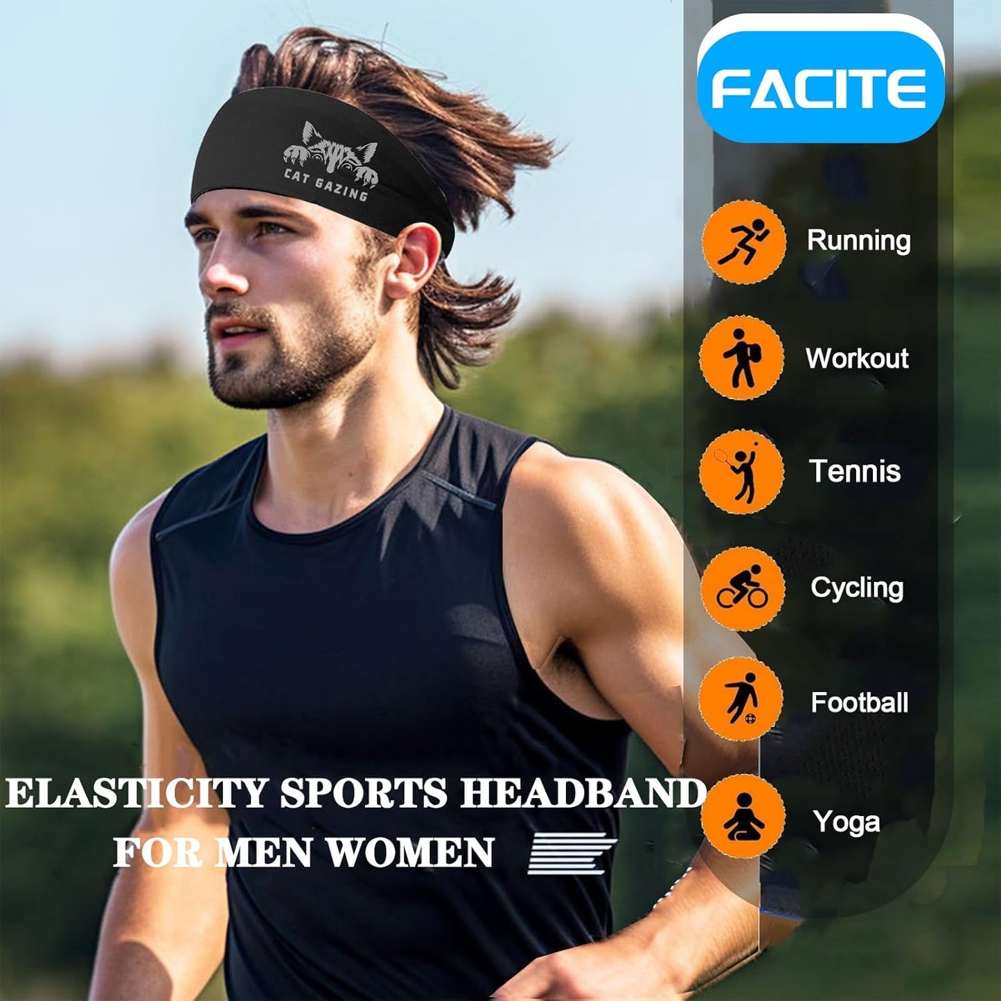 Skiennix 3-Piece Headband Set for Men | Sports Sweatbands for Workout & Running - Comfortable Fit