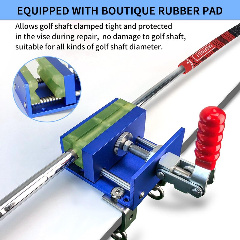 Crestgolf Golf Repair Kit Drill-Free & Drill Installation for Regripping Golf Clubs, Inlcudes 13PCS Grip Tapes, Hook Knife, Solvent, Grip Tape Remover and Aluminum Vise Clamp for Home or Workshop